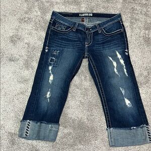 BKE Blue Ankle Cropped Distressed Jeans ZS . 29